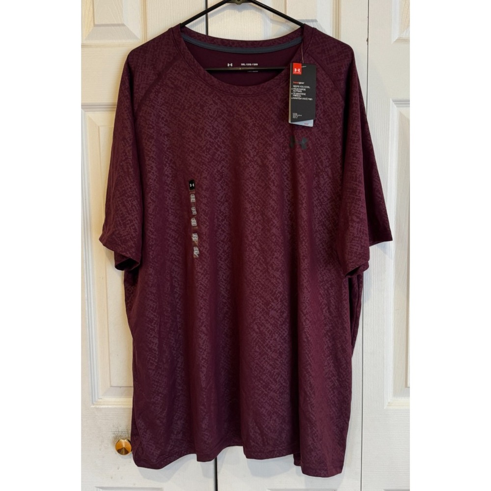 NEW Under Armour UA Heat Gear Burgundy Red Loose Fit T-Shirt Men's Size 3XL